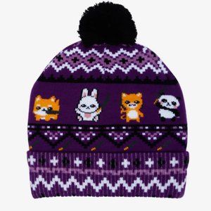 Knife Animals Fair Isle Pom Beanie NWT